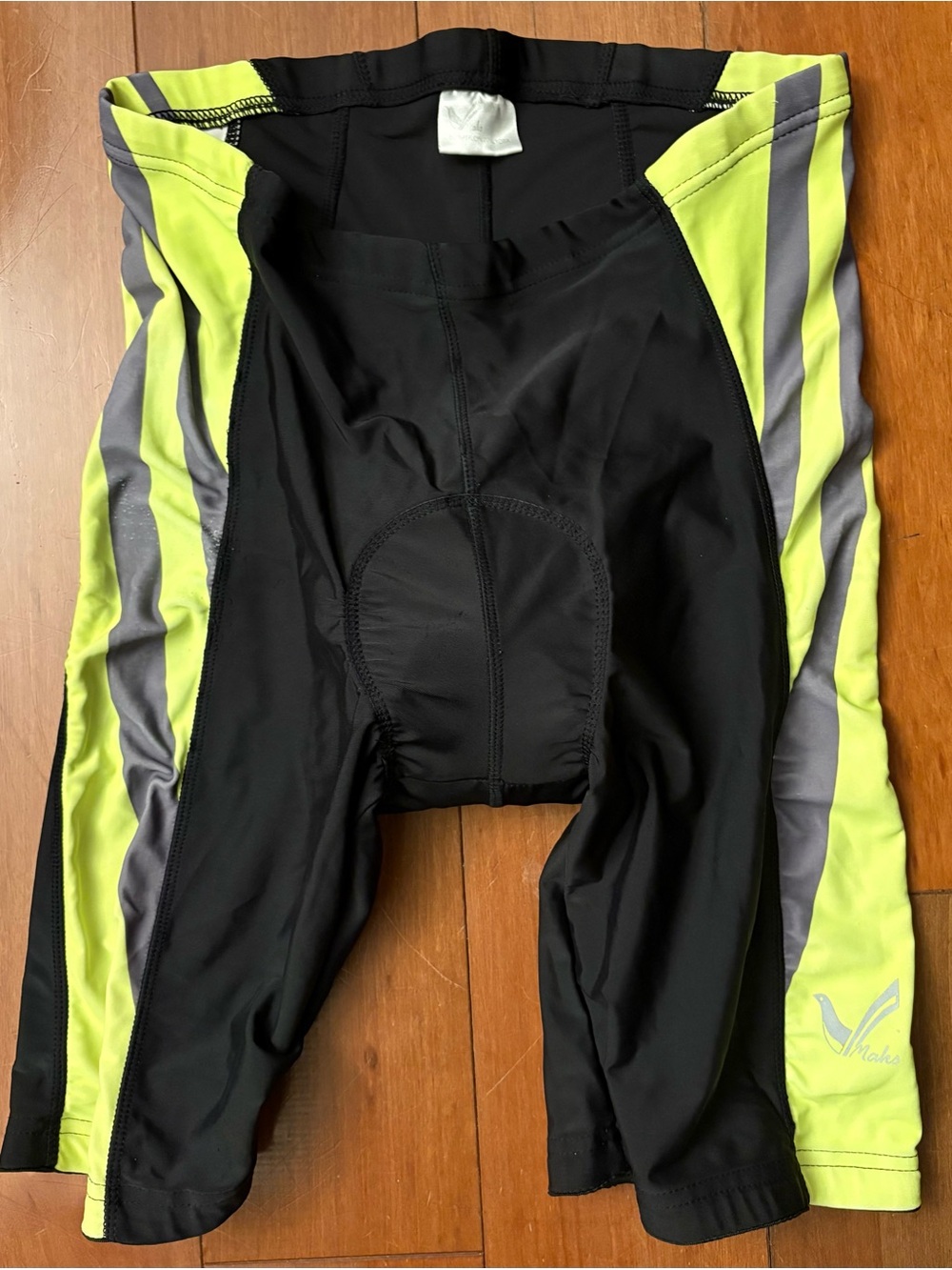 Maks Bikewear Padded Cycling Shorts Men’s Size Medium Black & Neon Bicycle
